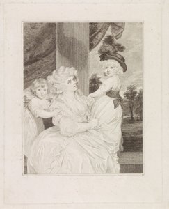 Retrato de Jane Stanhope con sus dos hijos de Francesco Bartolozzi