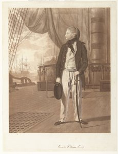 Retrato del Príncipe William Henry a bordo de un buque de guerra de la Marina Real Británica. de Francesco Bartolozzi
