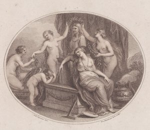 Las Gracias coronando el busto de Rafael, 28 de julio de 1788
