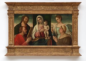 La Virgen y el Niño con los santos y los donantes de Francesco Bissolo