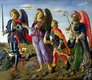 Los Tres Arcángeles y Tobías de Francesco Botticini