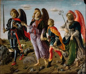 Los tres arcángeles y Tobías de Francesco Botticini