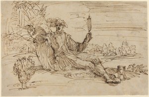 Un joven elegante personificando la vanidad de Francesco Brizio