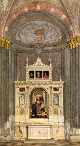 Transepto Norte, Altar de San Nicolás, Amigone y Fraile Mabila 1495, Madonna entronizada y Niño Santa Ana Santos Nicolás de Tolentino y Jerónimo, Francesco Casella 1510 de Francesco Casella
