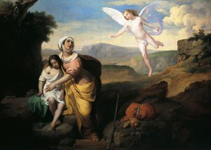 Hagar e Ismael visitados por un ángel