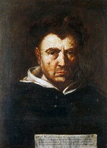 Retrato de Tommaso Campanella (1568-1639), filósofo dominico italiano, pintura de Francesco Cozza (1605-1682), ca 1630