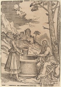 Cristo y la Mujer de Samaria de Francesco Denanto after Girolamo Pennacchi
