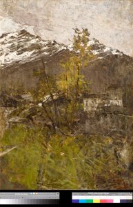 La primera nieve, paisaje Pintura de Francesco Filippini (1853-1895) 1889 Colección particular de Francesco Filippini