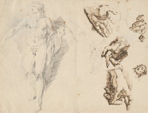Apolo y estudios de la propia mano del artista [anverso] de Francesco Fontebasso