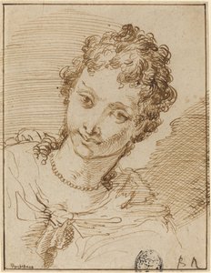 Joven Elegante con Collar de Perlas de Francesco Fontebasso