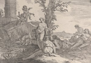 Seis ninfas y dos putti, de Bacanales e Historias, 1744