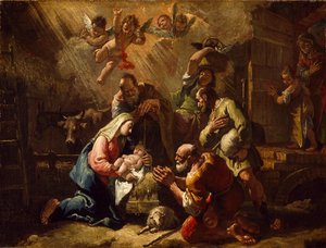 La adoración de los pastores, mediados del siglo XVIII de Francesco Fontebasso
