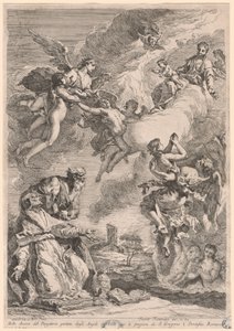 El Papa Gregorio el Grande y San Vitale Intercediendo por las Almas en el Purgatorio de Francesco Fontebasso, after Sebastiano Ricci