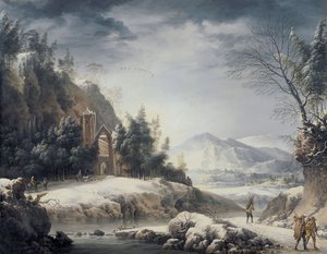 Paisaje invernal con figuras