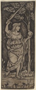 Figura Alegórica: Mujer con Espada y Esfera de Francesco Francia or Peregrino da Cesena