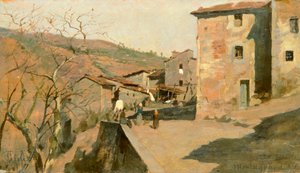 Montagnana de Francesco Gioli (1846-1922), óleo sobre tabla de Francesco Gioli