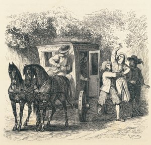 Rapto de Lucía, episodio de Los Novios, de Alessandro Manzoni (1785-1873), ilustración de Francesco Gonin (1808-1889) para la edición de 1840 de Francesco Gonin