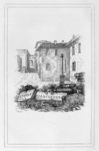 Historia del pilar de la infamia, portada por Francesco Gonin para ensayo histórico de Alessandro Manzoni, Italia de Francesco Gonin