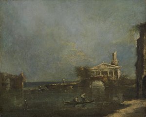 Laguna cerca de Venecia de Francesco Guardi (attributed to)