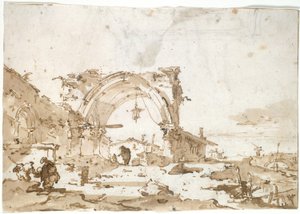 Un capricho con un arco gótico en ruinas
