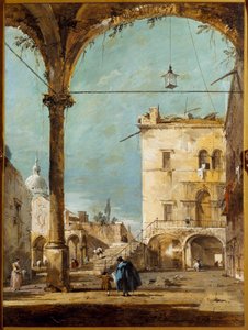 Un pórtico en Venecia de Francesco Guardi