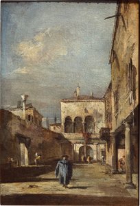 Fantasía arquitectónica con patio de Francesco Guardi