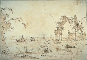 Capricho con una Tormenta en la Laguna de Francesco Guardi