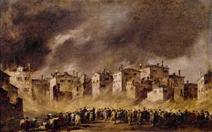 Incendio en el Depósito de Petróleo en San Marcuola, 1790 de Francesco Guardi