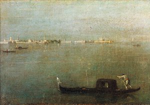 Góndola en la Laguna, Laguna Gris c. 1765 de Francesco Guardi