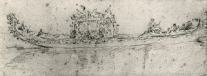 Góndola reservada a los embajadores, de Francesco Guardi (1712-1793), dibujo.