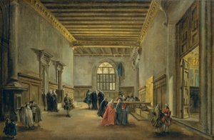 La antesala de la Sala del Maggior Consiglio, c.1765-68 de Francesco Guardi