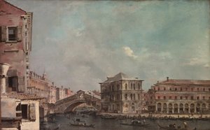 El Gran Canal sobre el Rialto, finales de 1760 de Francesco Guardi