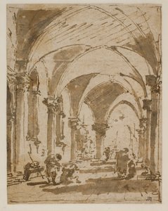 La arcada del Palacio Ducal hacia la Piazzetta de Francesco Guardi