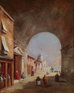 Escena veneciana de Francesco Guardi