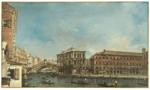 Venecia: el Puente de Rialto con el Palazzo dei Camerlenghi de Francesco Guardi