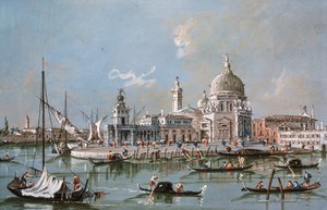 Vista de la iglesia de Santa Maria della Salute, siglo XVIII de Francesco Guardi