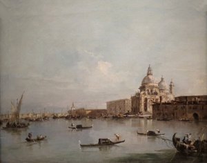 Vista de Santa Maria della Salute con la Dogana di Mare de Francesco Guardi