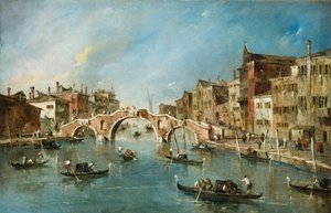 Vista del canal de Cannaregio, Venecia de Francesco Guardi