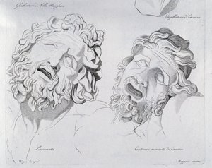 Cabezas de Laocoonte y Centauro moribundo por Canova