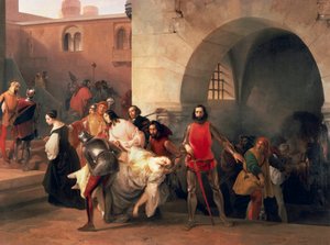 Marco Visconti Encuentra el Salto de Bice en el Sótano del Castillo de Rosate de Francesco Hayez