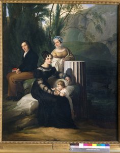 Retrato de la familia Borri Stampa de Francesco Hayez