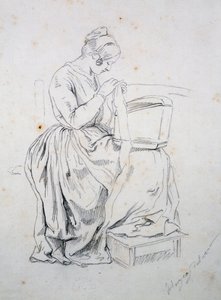Estudio para el Retrato de su esposa de Francesco Hayez