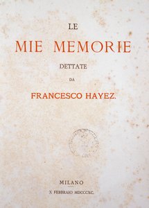 Página de título de Mis Memorias de Francesco Hayez
