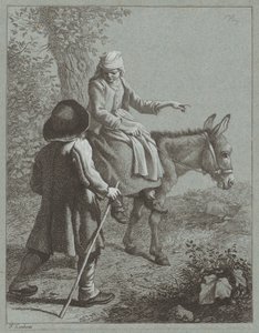 Niño y niña con un burro