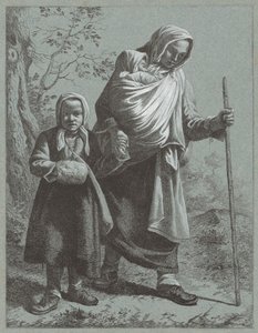 Campesina con dos niños