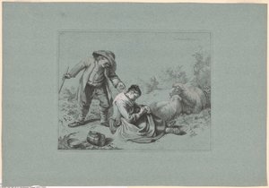 Lámina 10, del Conjunto de 12 escenas pastorales de Francesco Londonio