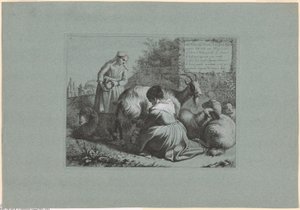 Lámina 1, del Conjunto de 12 escenas pastorales de Francesco Londonio