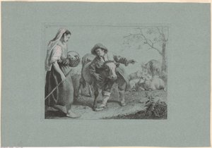 Lámina 2, del Conjunto de 12 escenas pastorales de Francesco Londonio