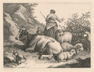 Pastora de Pie con un Niño, después de 1776 de Francesco Londonio