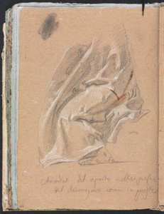 Cuaderno de bocetos de Verona: Estudio de drapeado con pie e inscripción (página 88) de Francesco Lorenzi